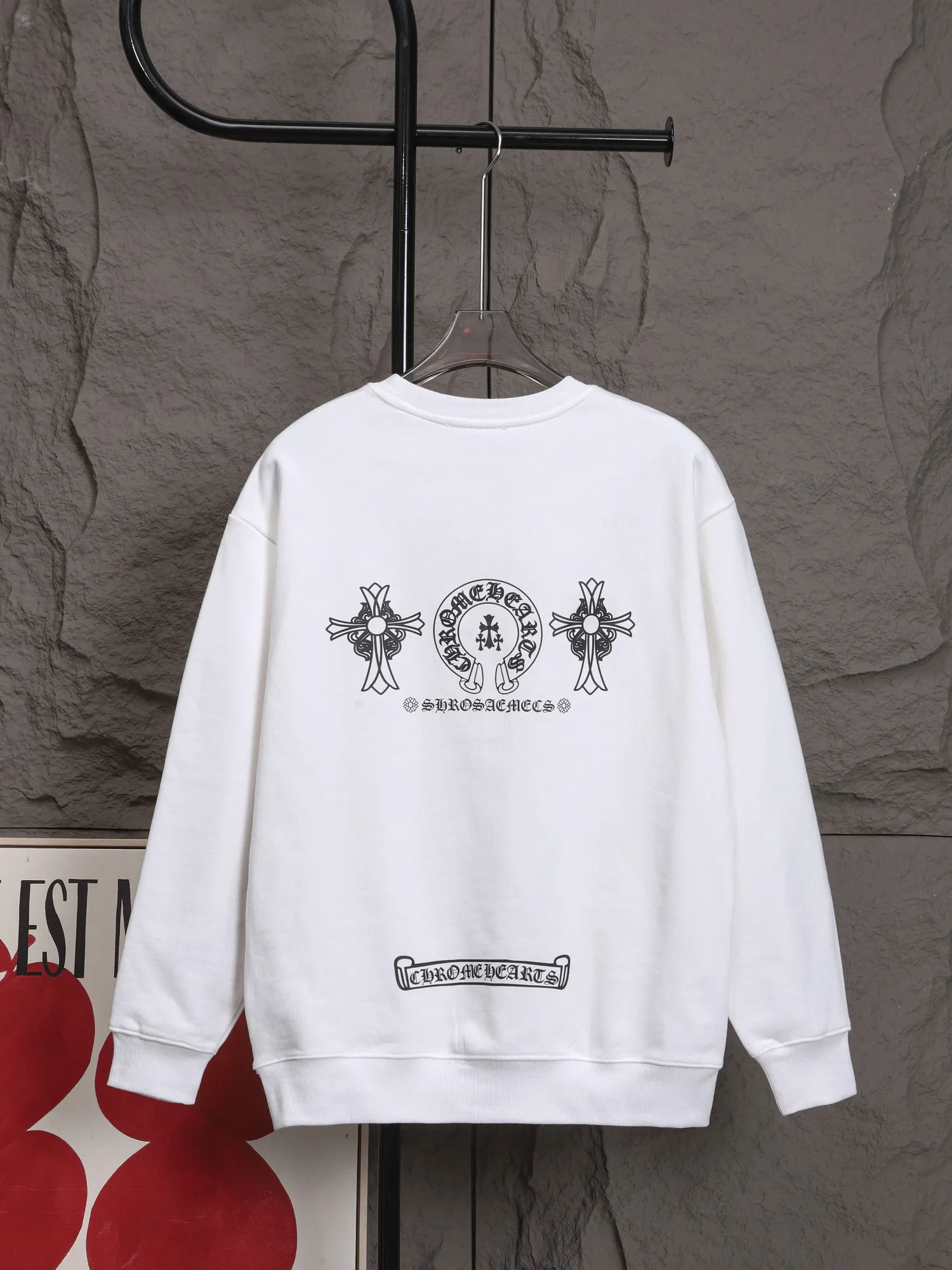 🅿️270 High quality 2025 new B27 Crow Heart Sanskrit cross horseshoe print round neck long-sleeved fashionable sweatshirt for men and women. The fabric is made of 450g pure cotton terry, which is rich in texture, soft and not collapsed, drapes smoothly and is not easy to wrinkle. Neat sewing, beautiful and fashionable, not easy to deform, comfortable and durable. The threads of the ingredients are made of 100% cotton, custom-woven and dyed, with zero color difference!
